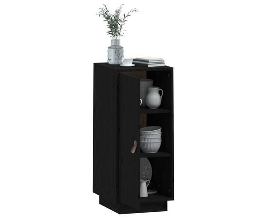 Servantă, negru, 34x40x75 cm, lemn masiv de pin, 9 image