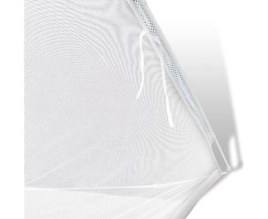 Cort camping, alb, 200x180x150 cm, fibră de sticlă, 3 image