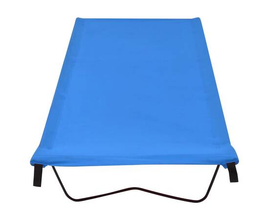 Pat de camping, albastru, 180x60x19 cm, țesătură oxford și oțel, 2 image
