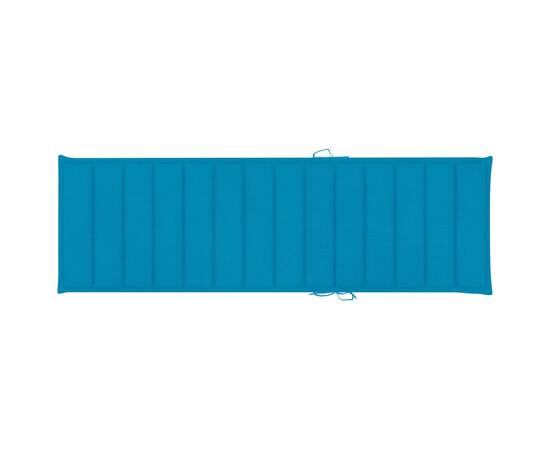 Pernă de șezlong, albastru, 200x70x3 cm, material textil, 3 image