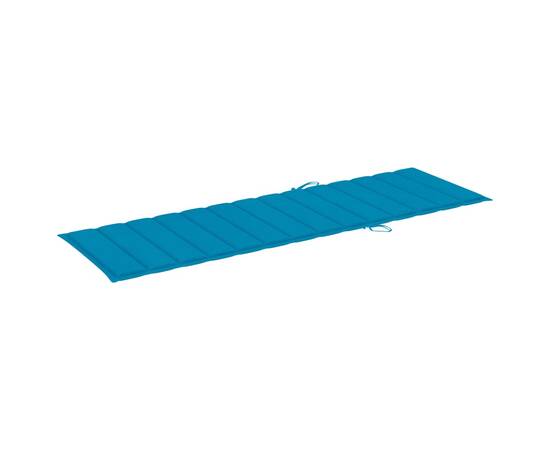 Pernă de șezlong, albastru, 200x70x3 cm, material textil, 2 image
