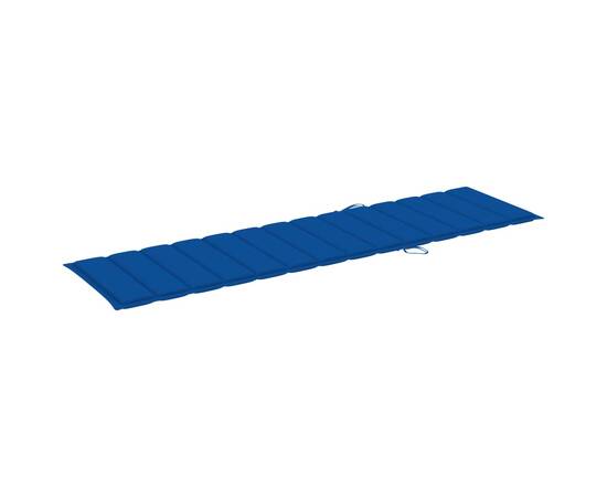 Pernă de șezlong, albastru regal, 200x50x3 cm, material textil, 3 image
