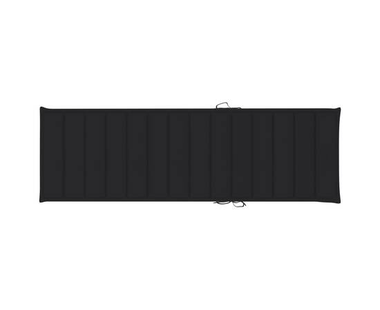 Pernă de șezlong, negru, 200x60x3 cm, material textil, 2 image