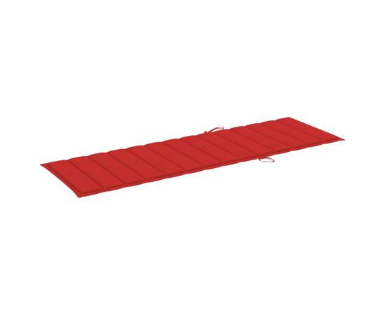Pernă de șezlong, roșu, 200x60x3 cm, material textil, 3 image