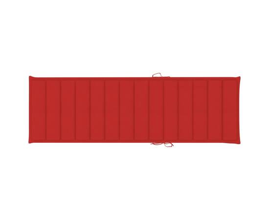 Pernă de șezlong, roșu, 200x60x3 cm, material textil, 2 image