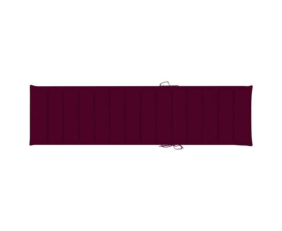 Pernă de șezlong, roșu vin, 200x50x3 cm, material textil, 3 image