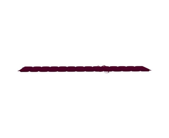 Pernă de șezlong, roșu vin, 200x50x3 cm, material textil, 5 image