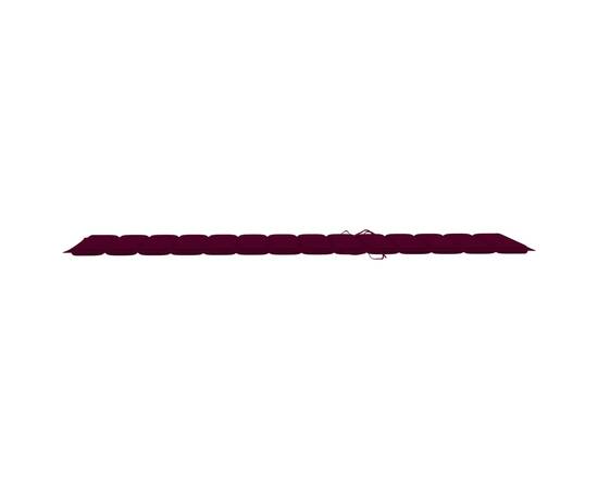 Pernă de șezlong, roșu vin, 200x70x3 cm, material textil, 4 image
