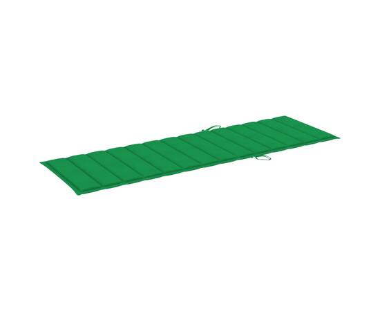 Pernă de șezlong, verde, 200x60x3 cm, material textil, 3 image