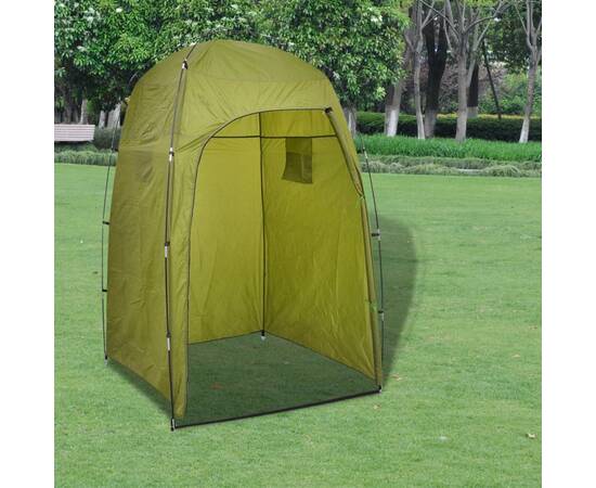 Toaletă portabilă pentru camping, cu cort, 10+10 l, 2 image