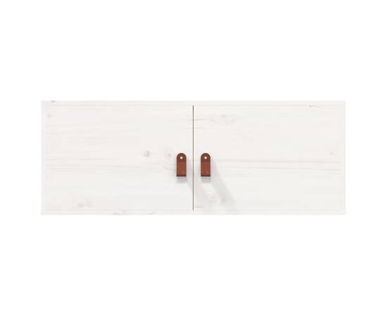 Dulap de perete, alb, 80x30x30 cm, lemn masiv de pin, 3 image