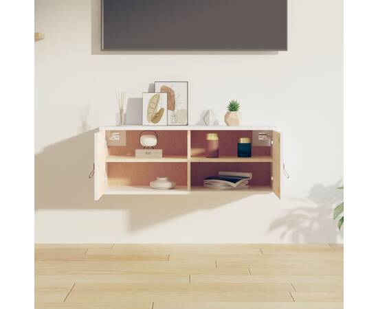 Dulap de perete, alb, 80x30x30 cm, lemn masiv de pin, 8 image