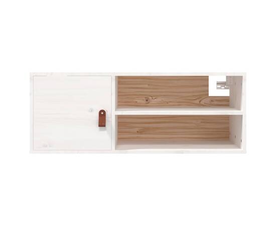 Dulap de perete, alb, 80x30x30 cm, lemn masiv de pin, 6 image