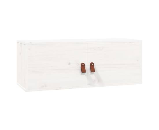 Dulap de perete, alb, 80x30x30 cm, lemn masiv de pin, 2 image
