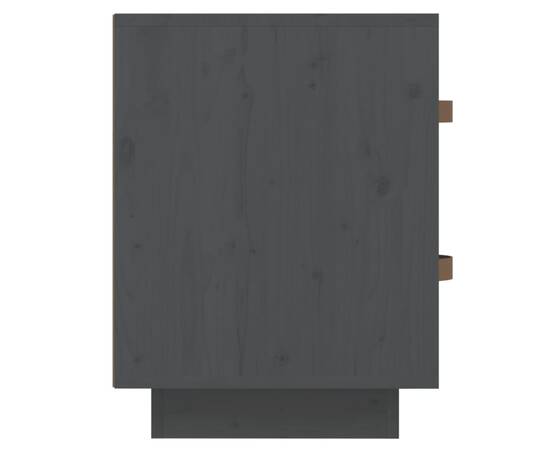 Noptieră, gri, 40x34x45 cm, lemn masiv de pin, 7 image