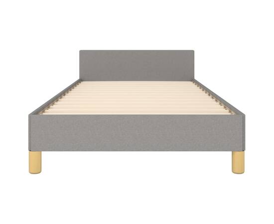 Cadru de pat cu tăblie, gri deschis, 100x200 cm, textil, 5 image