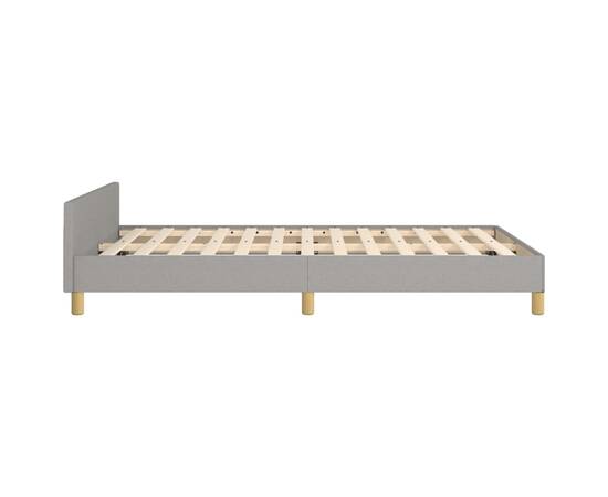 Cadru de pat cu tăblie, gri deschis, 120x200 cm, textil, 6 image