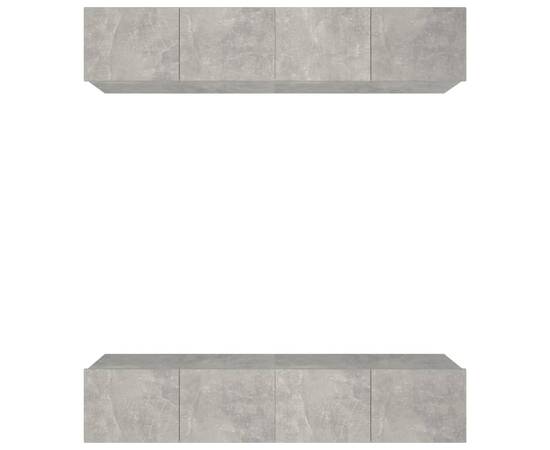 Comode tv, 4 buc., gri beton, 80x30x30 cm, lemn compozit, 2 image