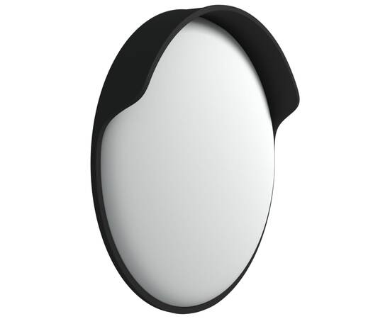 Oglindă de trafic convexă exterior, negru, Ø45 cm, policarbonat, 4 image
