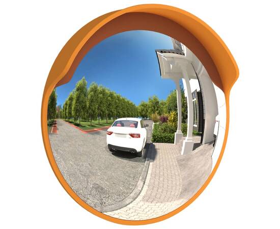 Oglindă trafic convexă exterior, portocaliu Ø30 cm policarbonat, 3 image