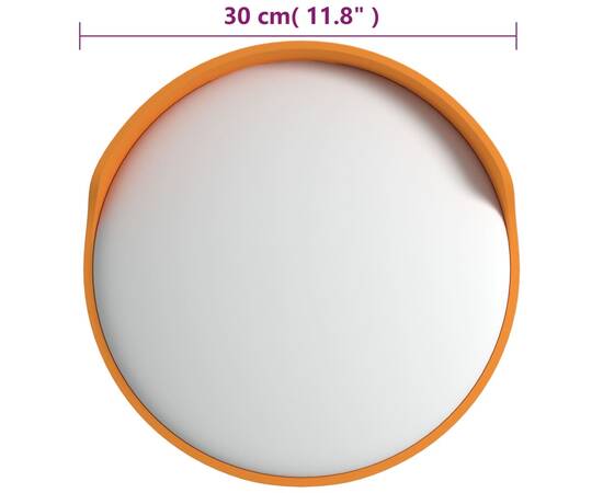 Oglindă trafic convexă exterior, portocaliu Ø30 cm policarbonat, 8 image