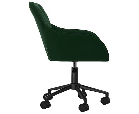 Scaun de birou pivotant, verde închis, catifea, 4 image
