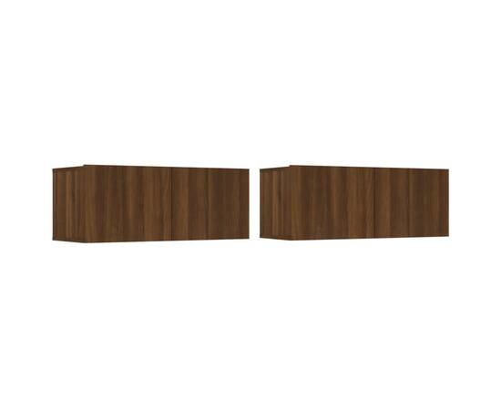 Set dulapuri tv, 4 piese, stejar maro, lemn prelucrat, 5 image