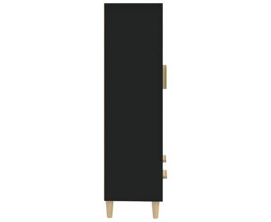 Dulap înalt, negru, 70x31x115 cm, lemn prelucrat, 8 image