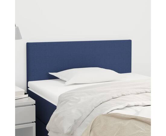 Tăblie de pat, albastru, 100x5x78/88 cm, textil