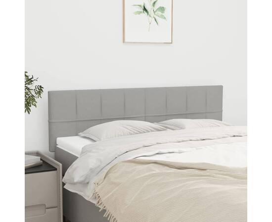 Tăblii de pat, 2 buc., gri deschis, 72x5x78/88 cm, textil
