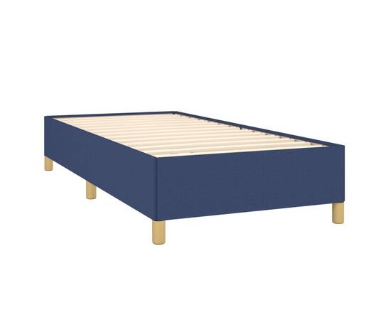 Cadru de pat, albastru, 90 x 200 cm, material textil, 4 image