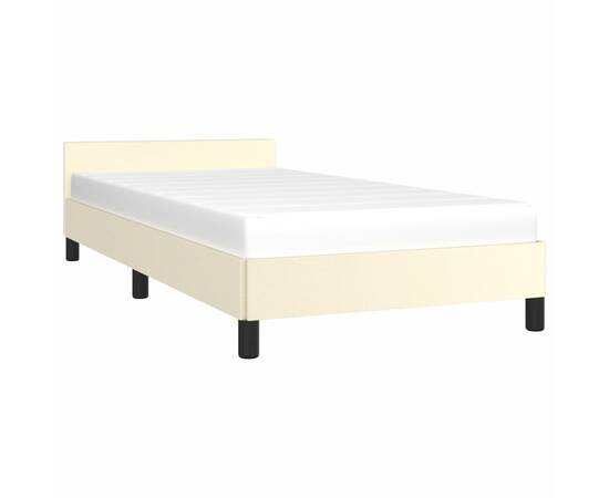 Cadru de pat cu tăblie, crem, 80x200 cm, piele ecologică, 3 image