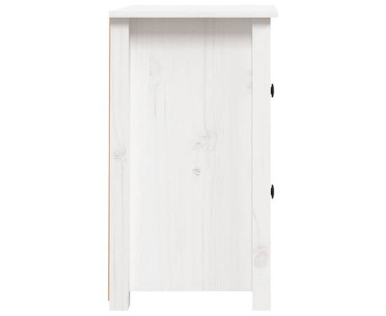 Noptieră, alb, 40x35x61,5 cm, lemn masiv de pin, 5 image