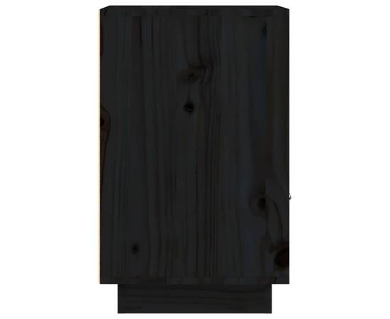 Noptieră, negru, 40x34x55 cm, lemn masiv de pin, 7 image