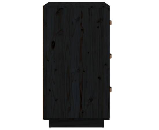 Noptiere, 2 buc., negru, 40x40x75 cm, lemn masiv de pin, 9 image