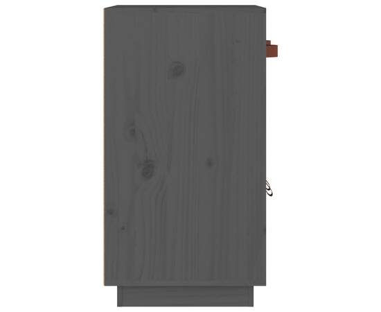 Servantă, gri, 65,5x40x75 cm, lemn masiv de pin, 5 image
