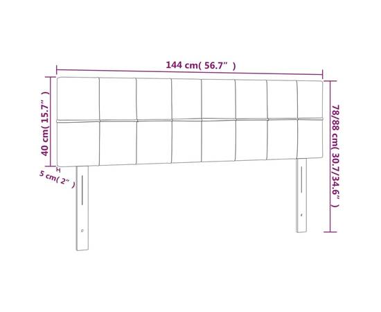 Tăblii de pat, 2 buc., albastru, 72x5x78/88 cm, textil, 8 image