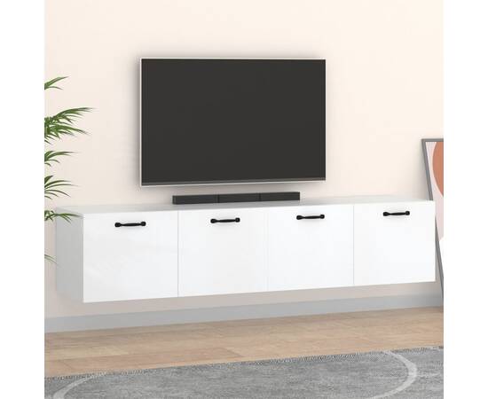 Dulapuri tv de perete, 2 buc., alb, 60x36,5x35 cm lemn compozit