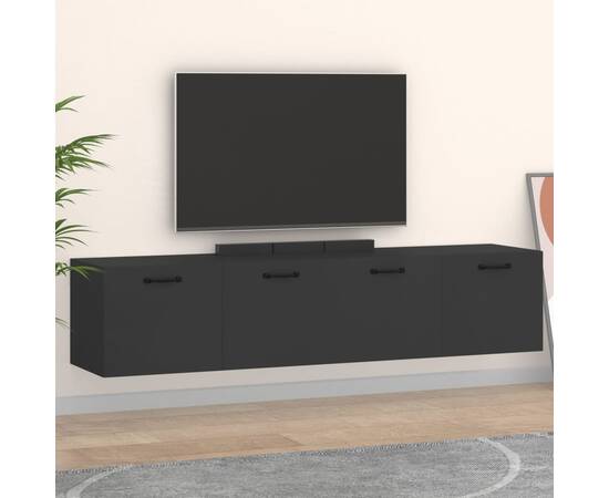 Dulapuri tv de perete, 2 buc. negru 60x36,5x35 cm lemn compozit