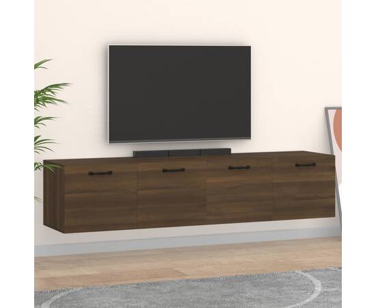 Dulapuri tv de perete 2 buc. stejar maro 60x36,5x35 cm lemn