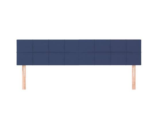 Tăblii de pat, 2 buc, albastru, 80x5x78/88 cm, textil, 3 image