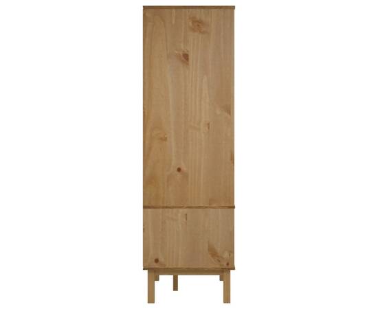 Șifonier, maro și gri, 76,5x53x172 cm, lemn masiv pin, 5 image