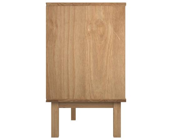 Comodă cu sertar, maro și alb, 113,5x39,5x73 cm, lemn masiv pin, 5 image