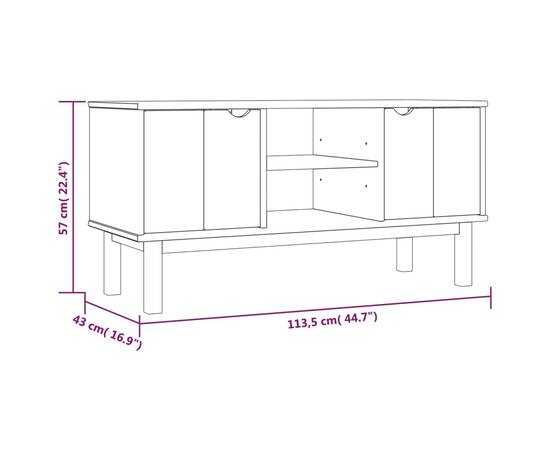 Comodă tv, 113,5x43x57 cm, lemn masiv de pin, 6 image