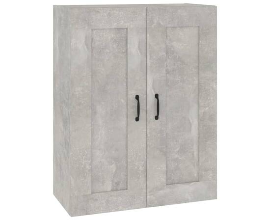 Dulap de perete suspendat, gri beton, 69,5x32,5x90 cm, 2 image