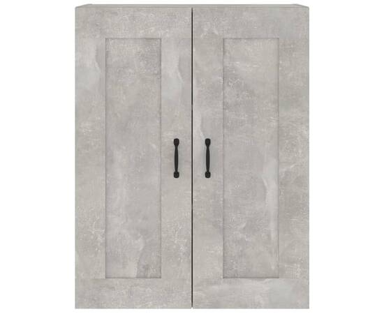 Dulap de perete suspendat, gri beton, 69,5x32,5x90 cm, 5 image