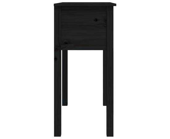 Masă consolă, negru, 70x35x75 cm, lemn masiv de pin, 8 image
