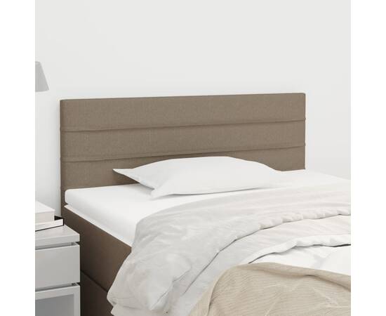 Tăblie de pat, gri taupe, 100x5x78/88 cm, textil