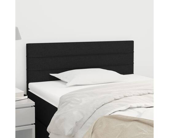 Tăblie de pat, negru, 80x5x78/88 cm, textil