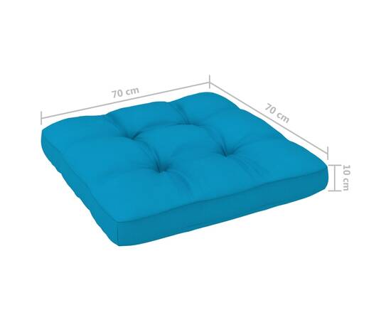 Pernă canapea din paleți, albastru, 70x70x12 cm, 5 image